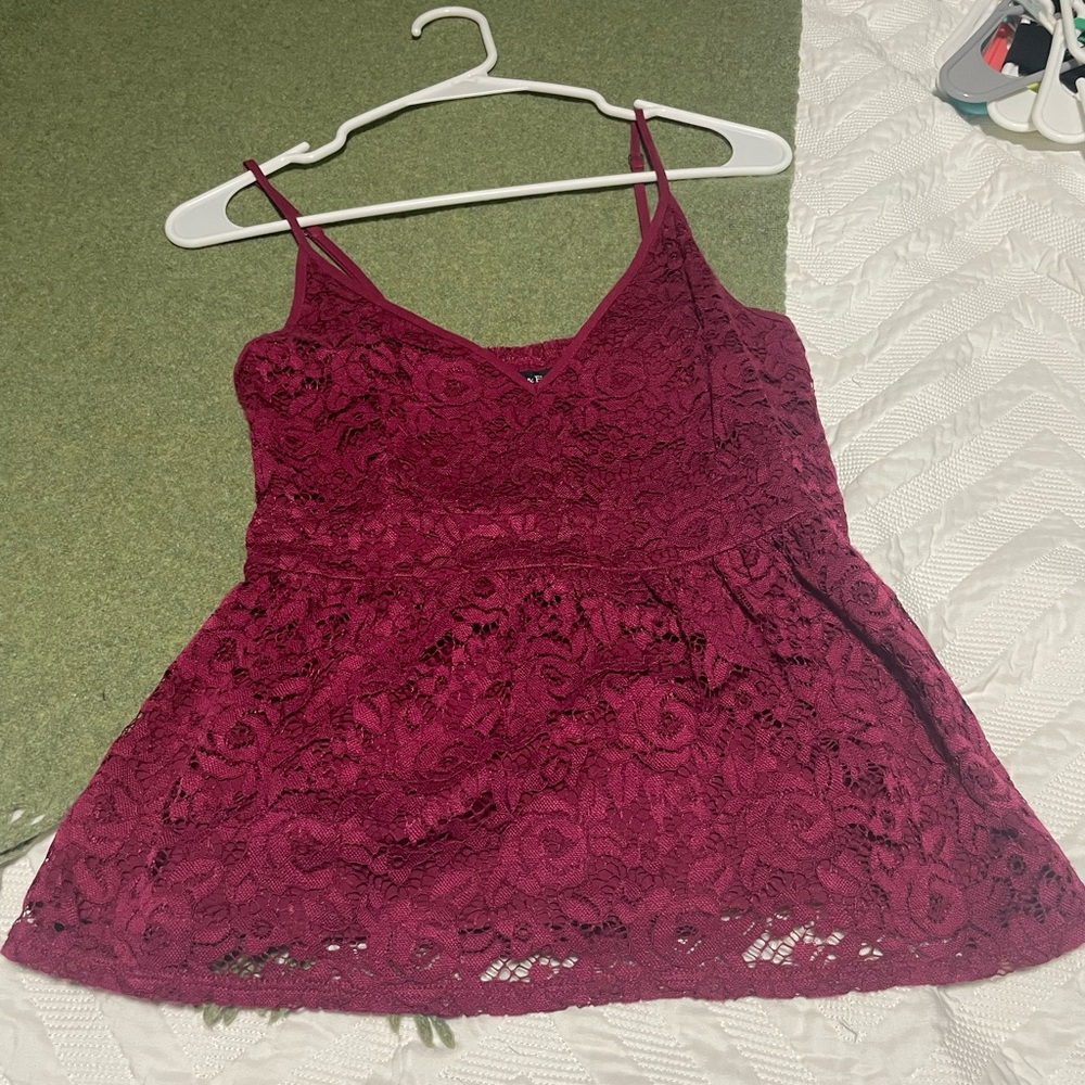 Elegant Lace Burgundy Top